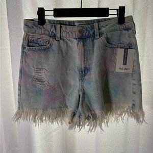 NWT True Craft Belk Denim Shorts High‎ Rise Waist Jean Frayed Distressed 509
